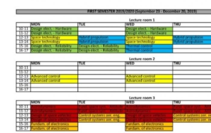 Schedule academic year 2020 2021 first and second semester